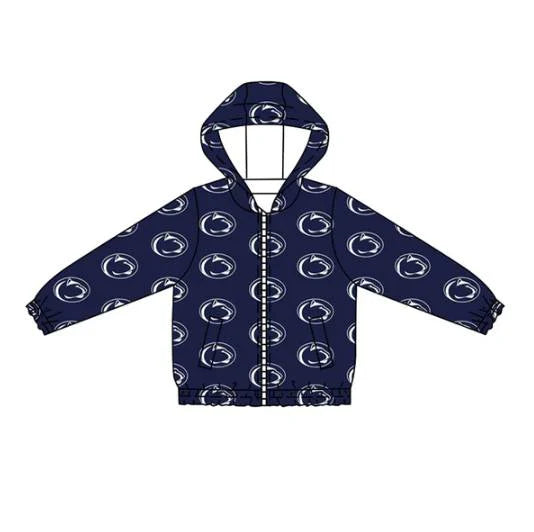 7.31Preorder (moq 5)Baby Boys Navy Long Sleeves Leopards Plaid Hoodies Cardigan Jackets Top