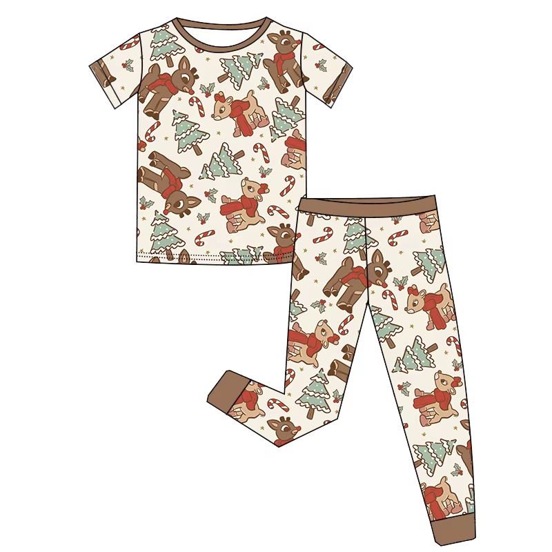 6.25 Puppy Christmas Tree Short Sleeve Long Pants Set