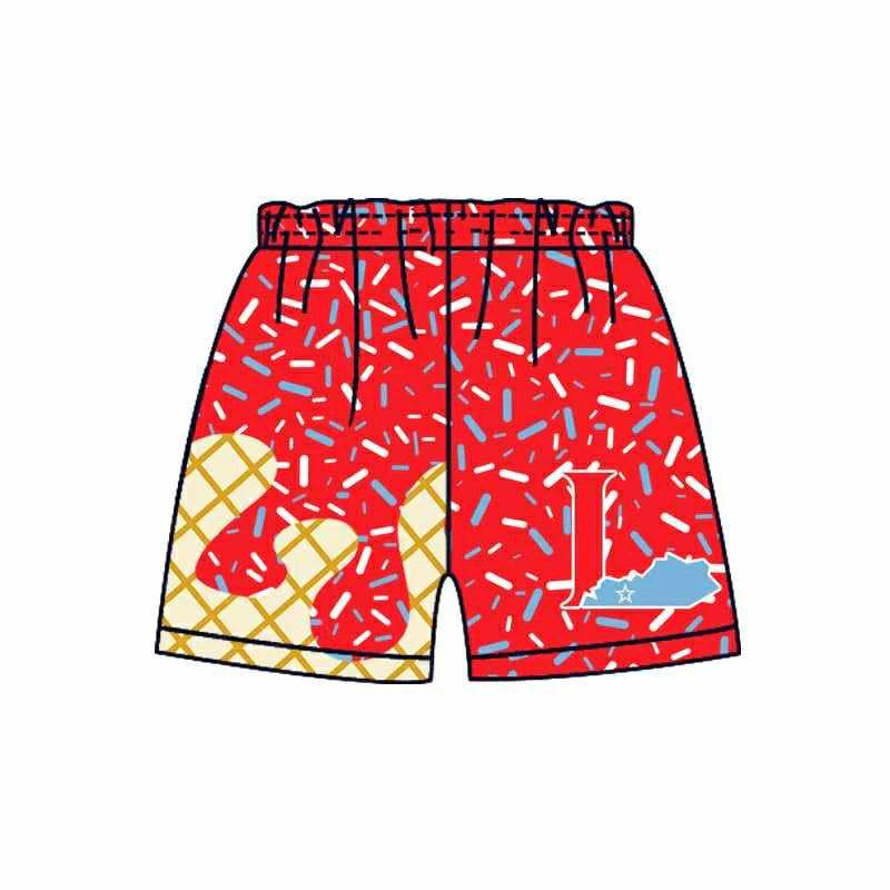 6.30Preorder (moq 5)Baby Boys Drip Red L Sprinkles Team Shorts Bottoms