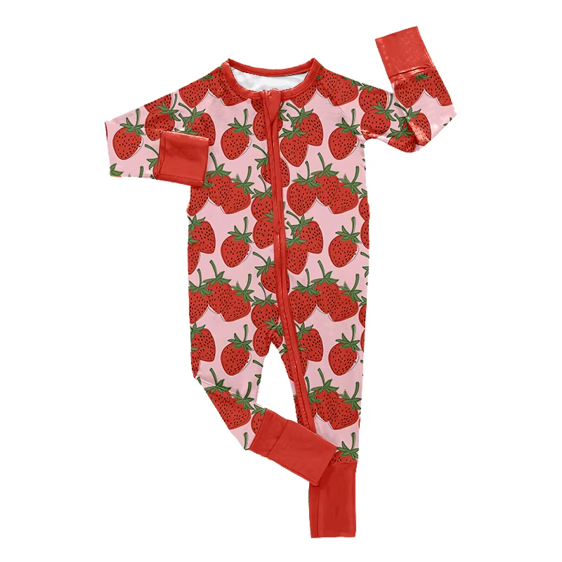 6.14 Strawberry long-sleeved zip-up toddler clothes