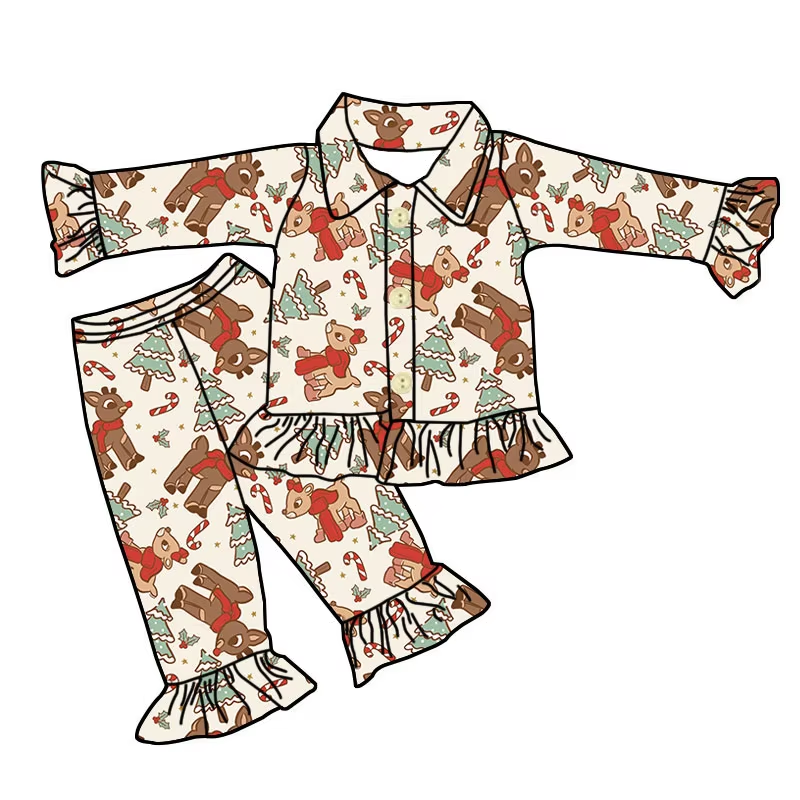6.10 Christmas Deer Long Sleeve Suit