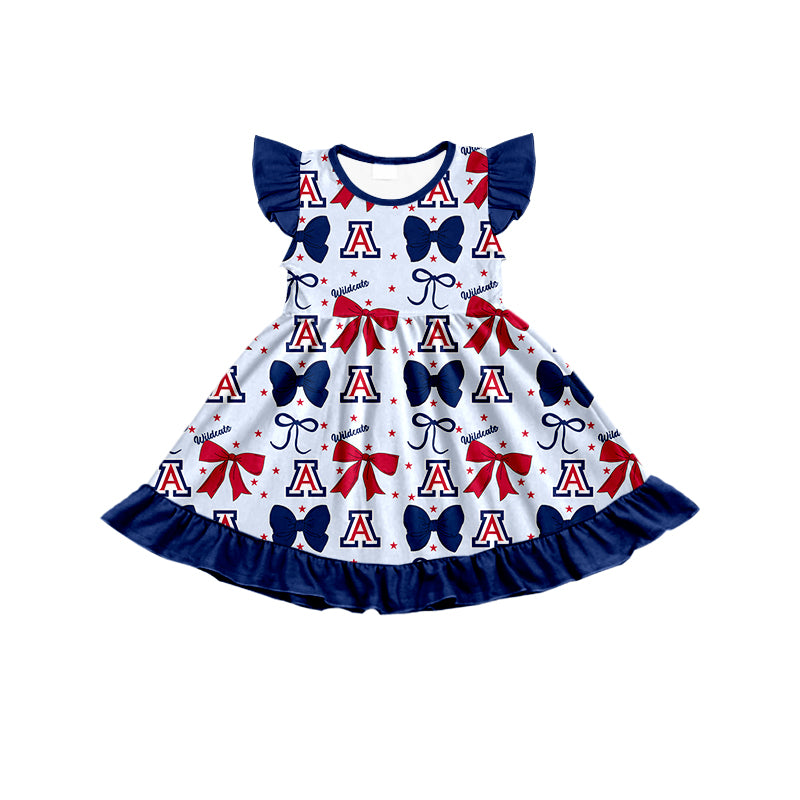 6.24 Blue Bow Flying Sleeve Girls Dress