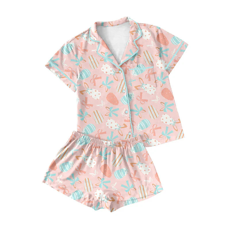 X920Preorder (moq 5)Baby Girls Flowers Bows Hearts Top Pants Valentine Pajamas Set