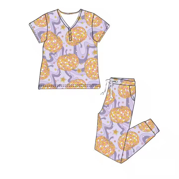 6.21 Purple Pumpkin Short Sleeve Pants Set