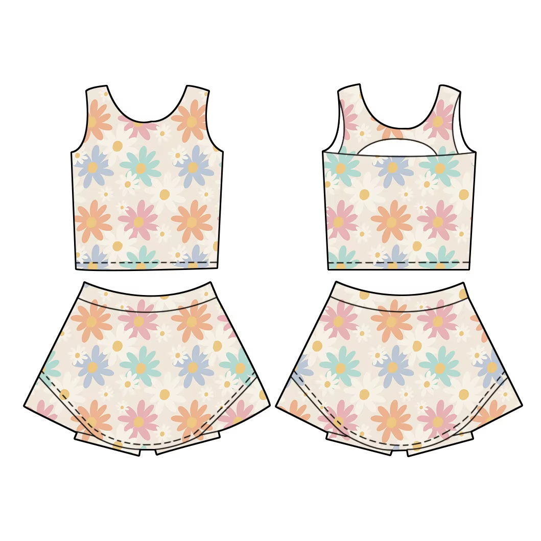 6.12 Colorful Flower Sleeveless Suit