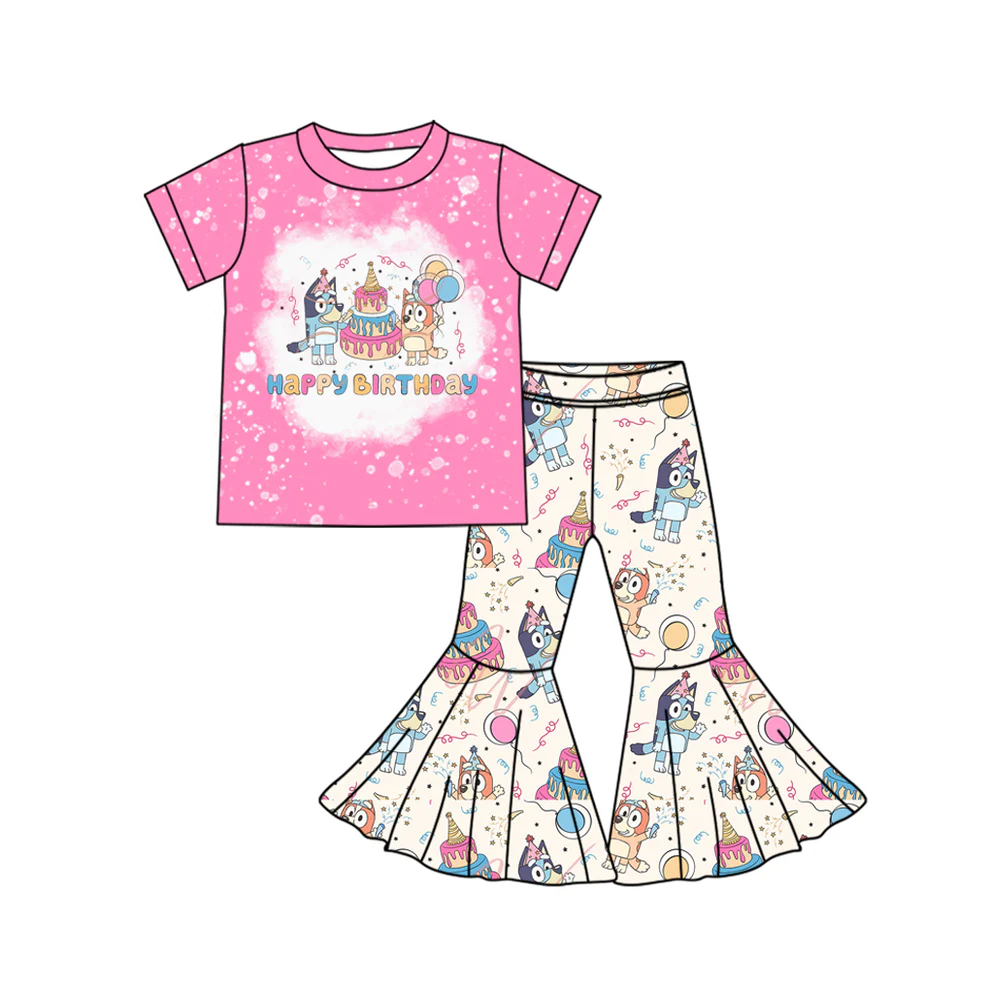 6.9bluey pink short-sleeved trousers suit