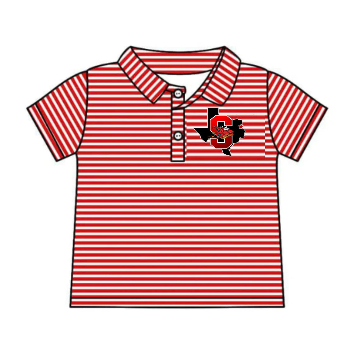 8.5Preorder(moq 5) Baby Boys Red Stripes Dragons Team Short Sleeve Tee Pullovers Shirts Tops