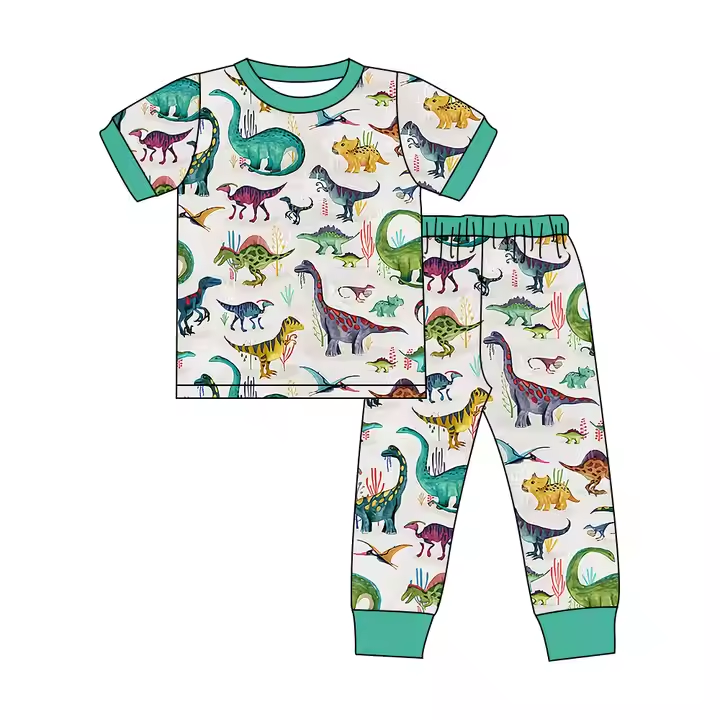 6.9 Boys Dinosaur Short Sleeve Long Pants Suit