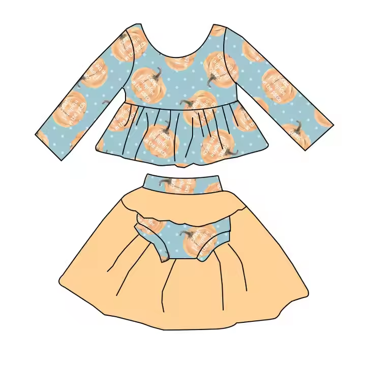 6.21 Autumn Pumpkin Long Sleeve Toddler Clothes