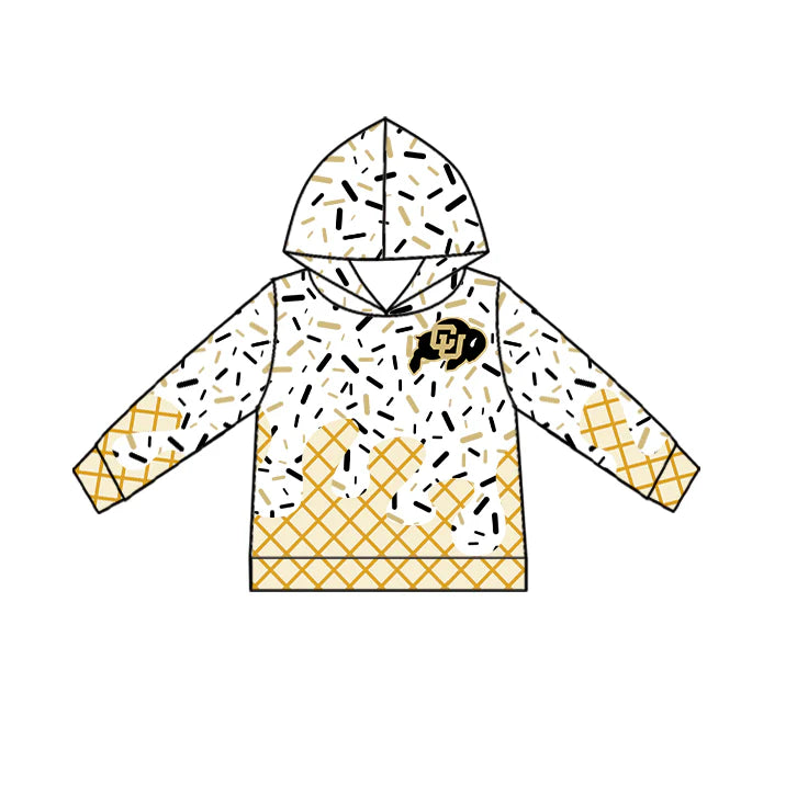 6.30Preorder (moq 5)Baby Boys Long Sleeves Black CU Drip Team Hoodies Top