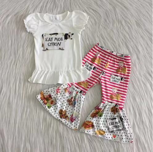 eat mor chicken t-shirt & bell girls outfits