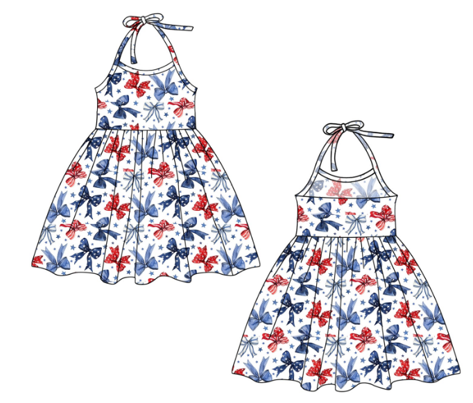 4.14 National Day suspender bow dress Order deadline is April 24