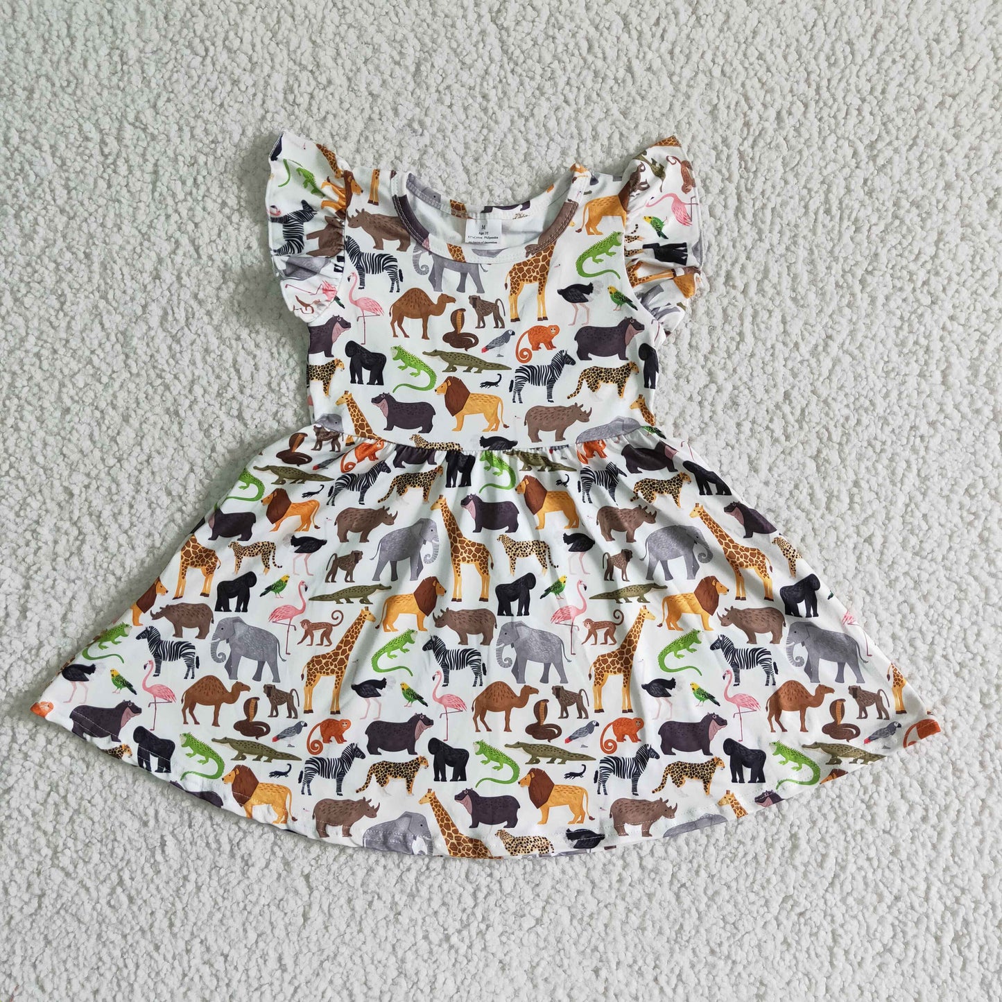 6.4wild animals girls dress