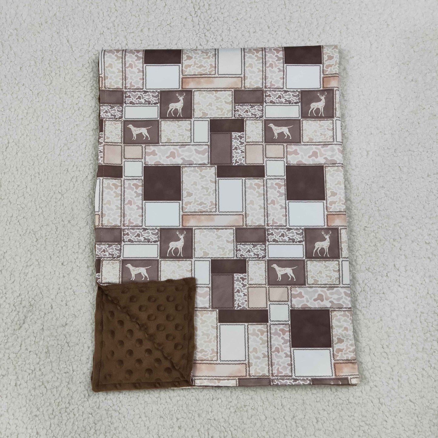 NEW RTS NO MOQ milk silk BL0249 Toddler Kids Dogs Deer Ducks Animal Camo Check Print Blanket