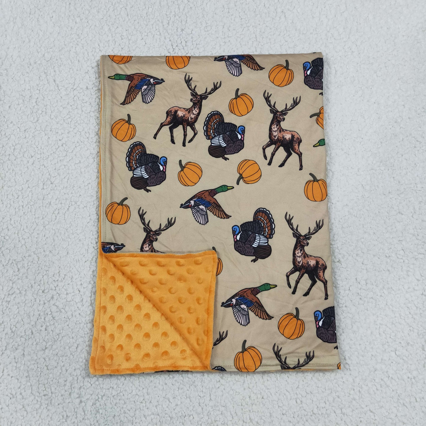 NEW RTS NO MOQ Blankets BL0292 Baby Boys Pumpkin Ducks Deer Turkey Thanksgivings Blankets