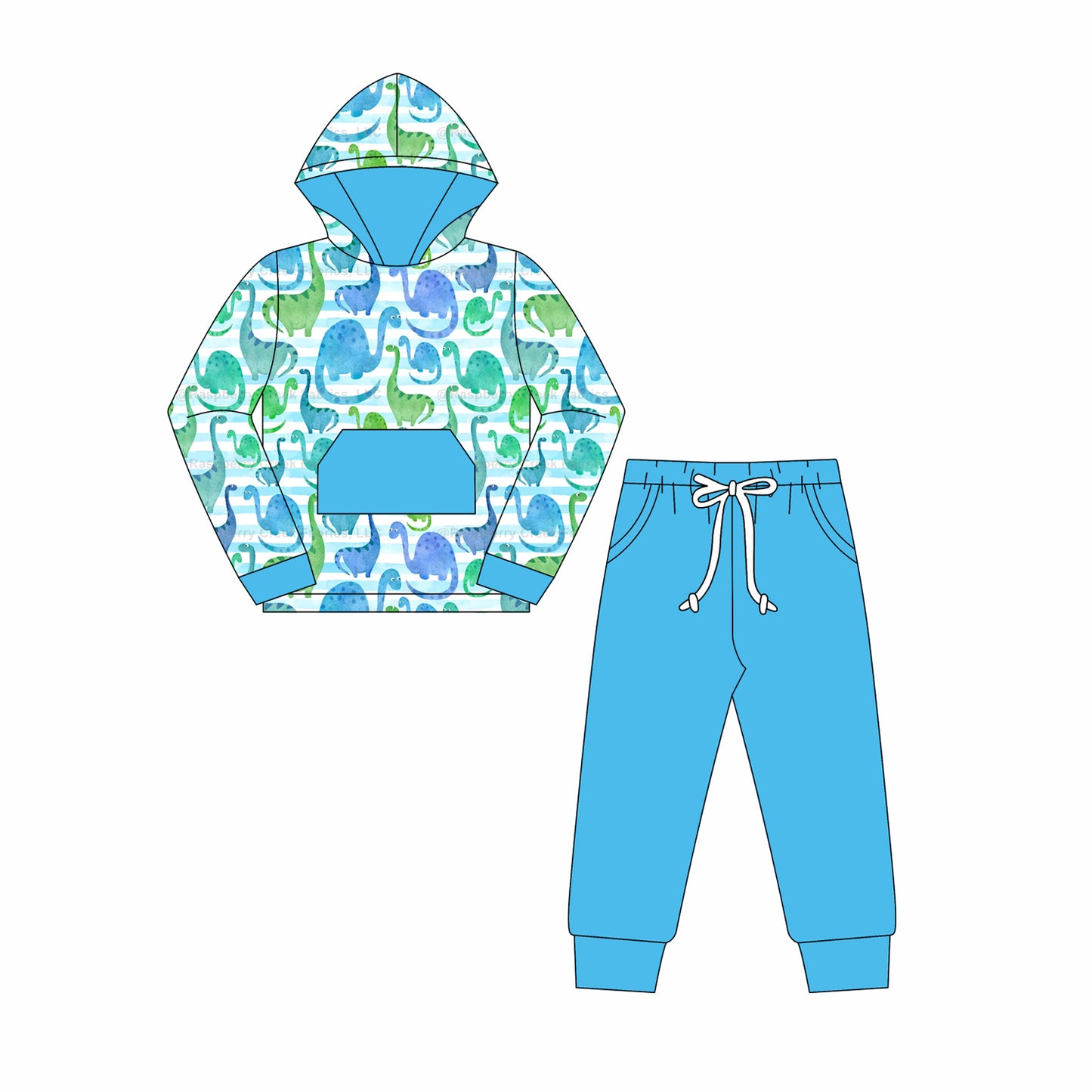 6.5BLP1092 Dinosaur Boys Hooded Suit