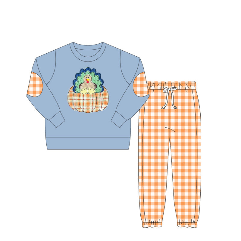 6.5BLP1096 Thanksgiving Turkey Plaid Set