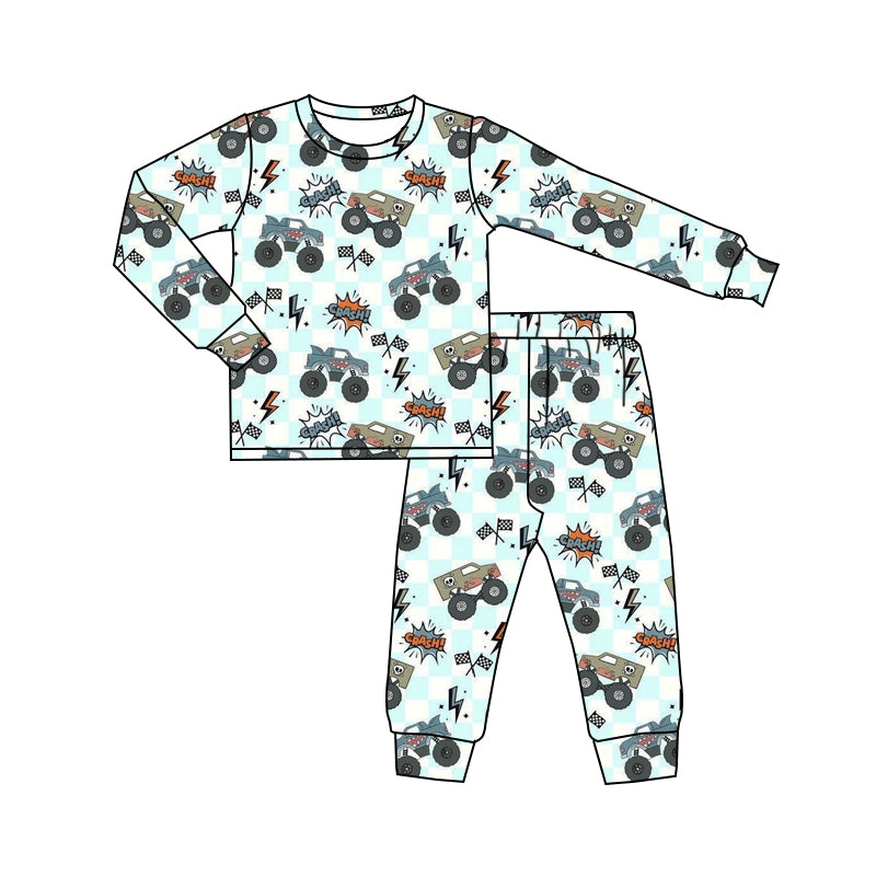6.10BLP1110 Plaid Trucker Long Sleeve Suit