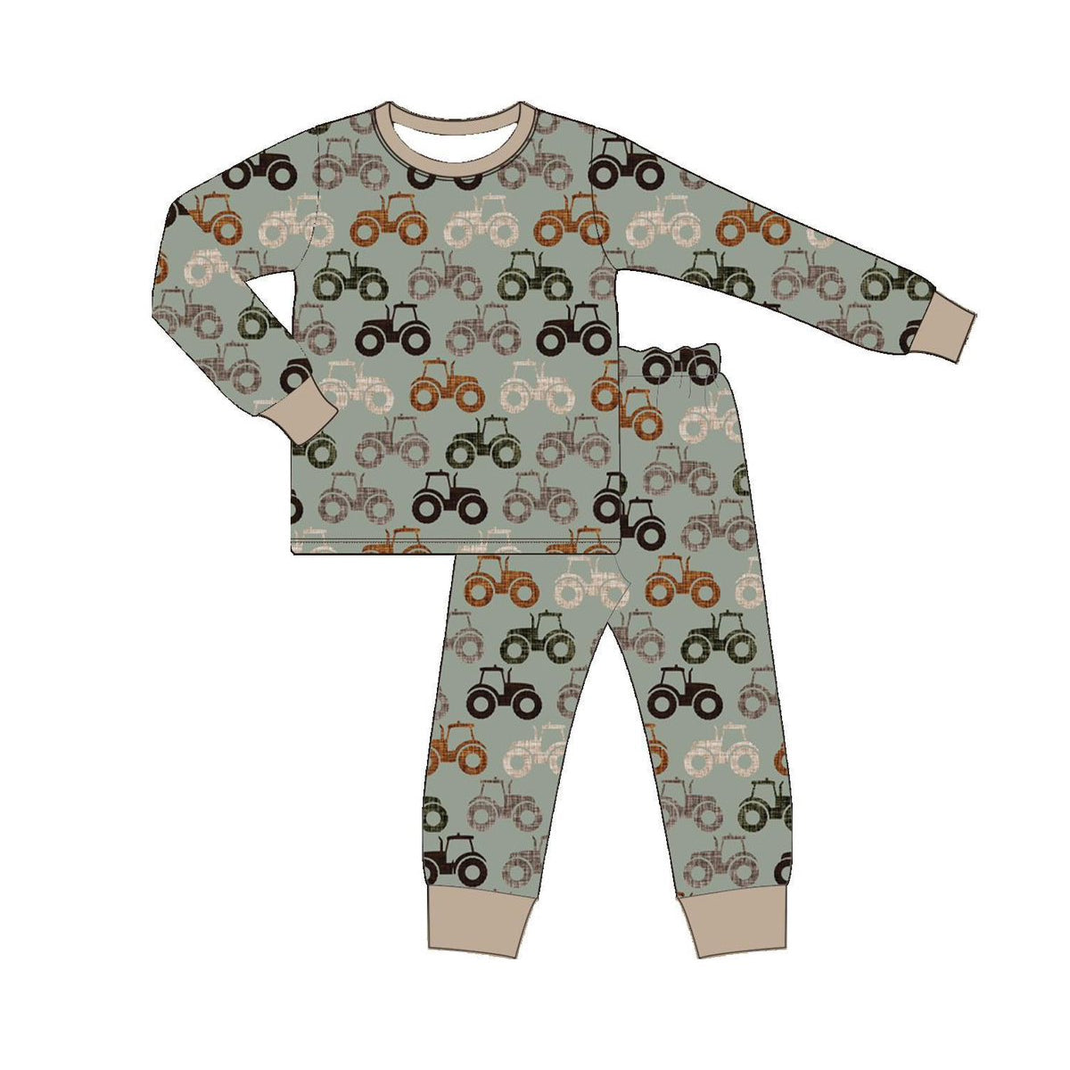 6.13BLP1119 Truck Brown Long Sleeve Suit