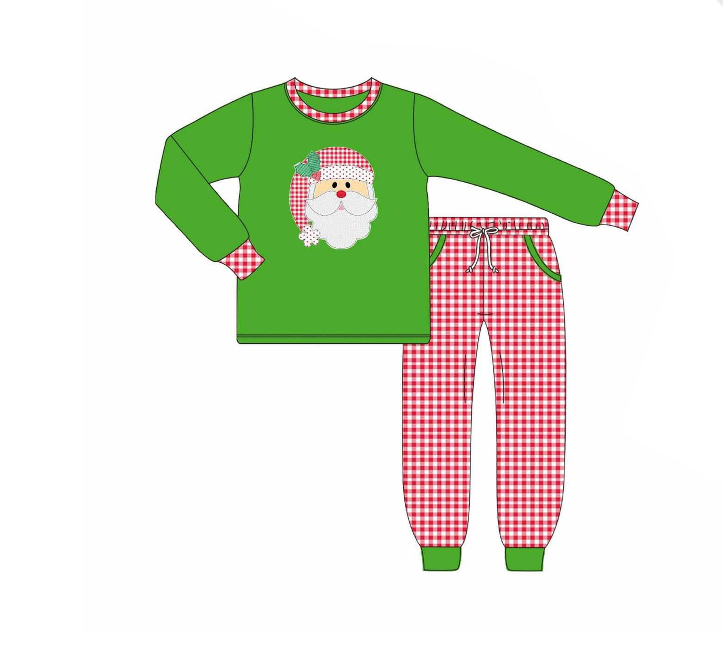 6.13BLP1127 Green Santa Claus long-sleeved suit