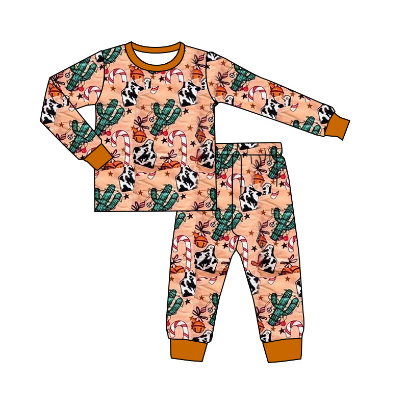 X911 BLP1254 Cactus Cow Long-Sleeved Pajama Set