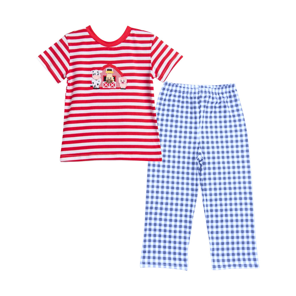5.1 Cartoon Farm Short Sleeve Long Pants Suit