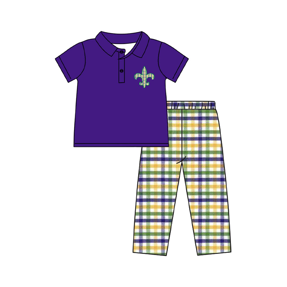 X926 BSPO0594 Purple Carnival Plaid Set