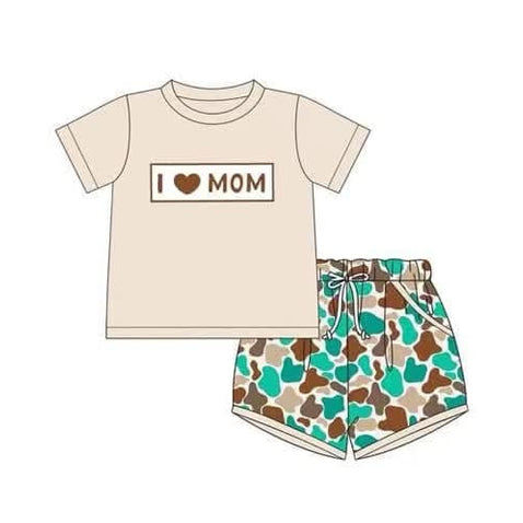 3.8BSSO1431 I Love Mom Camouflage Suit