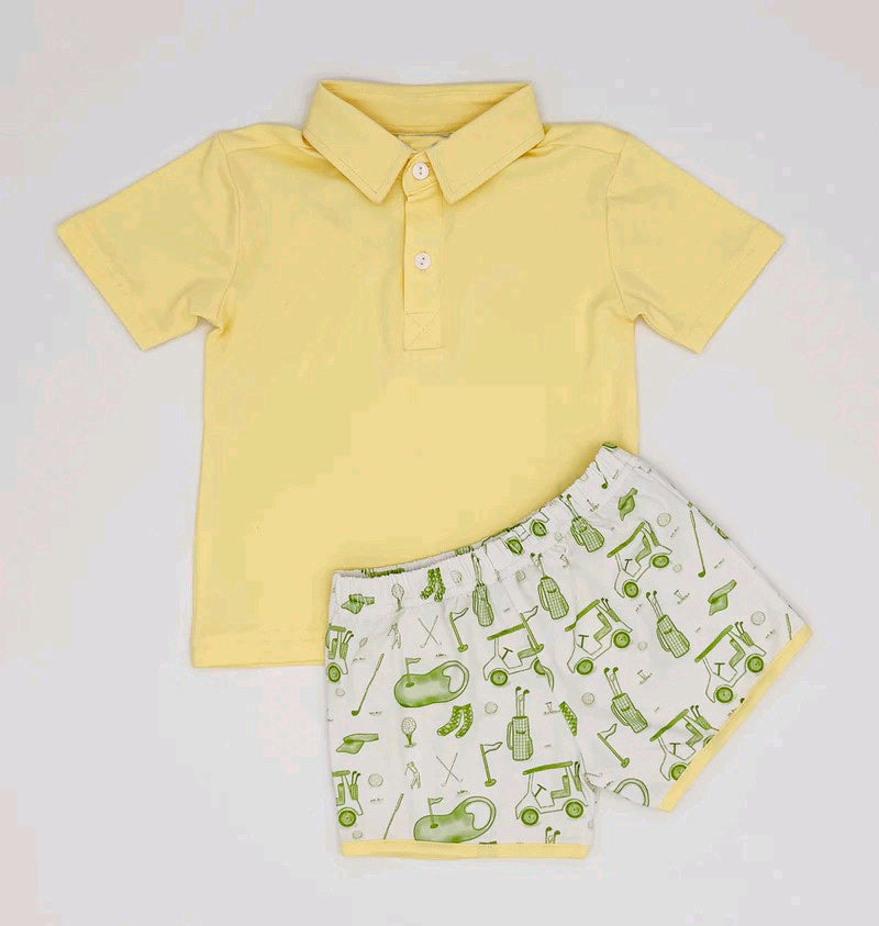 6.7BSSO1546 Yellow short-sleeved suit