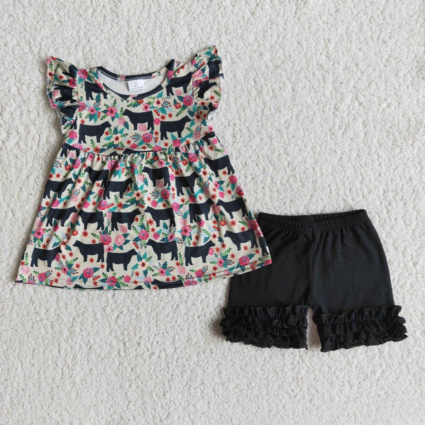 C5-1-3cartoon bull head short-sleeved suit