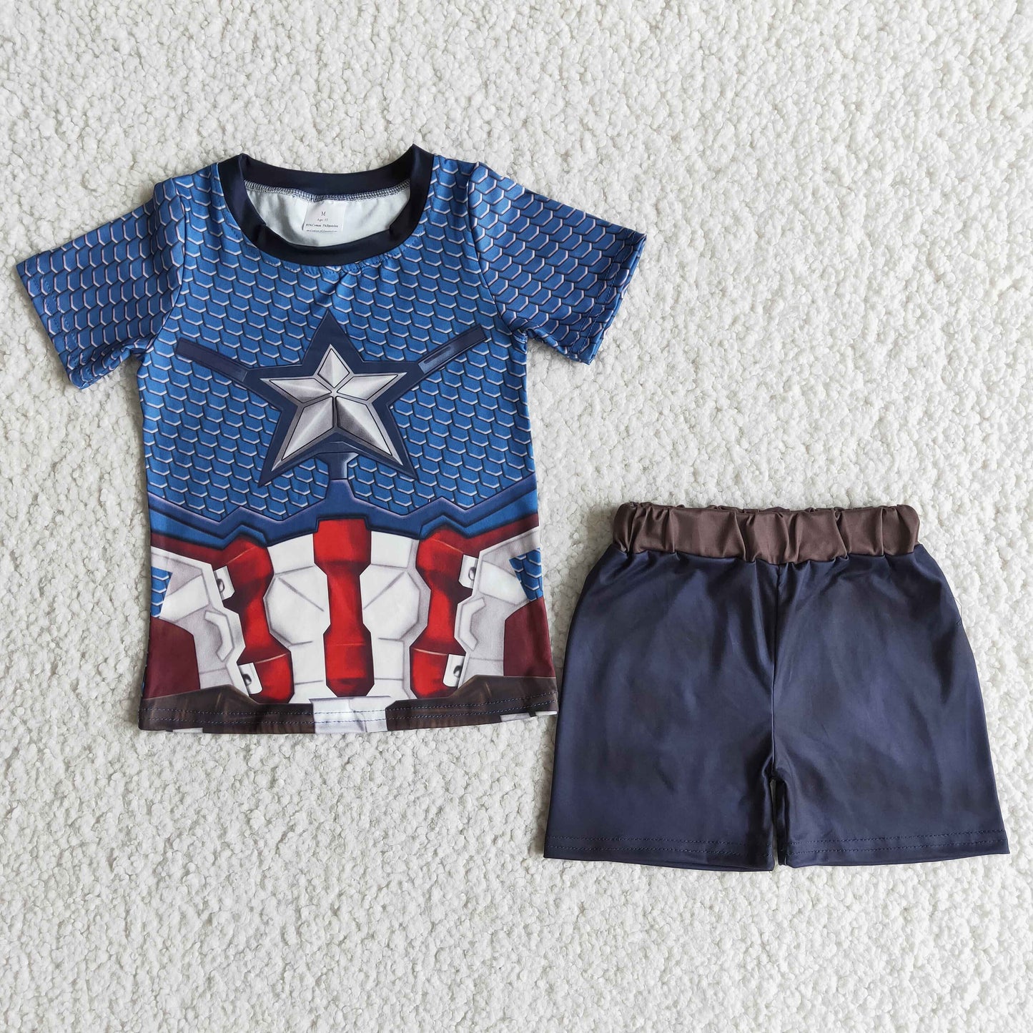 E12-12 star blue short-sleeved suit