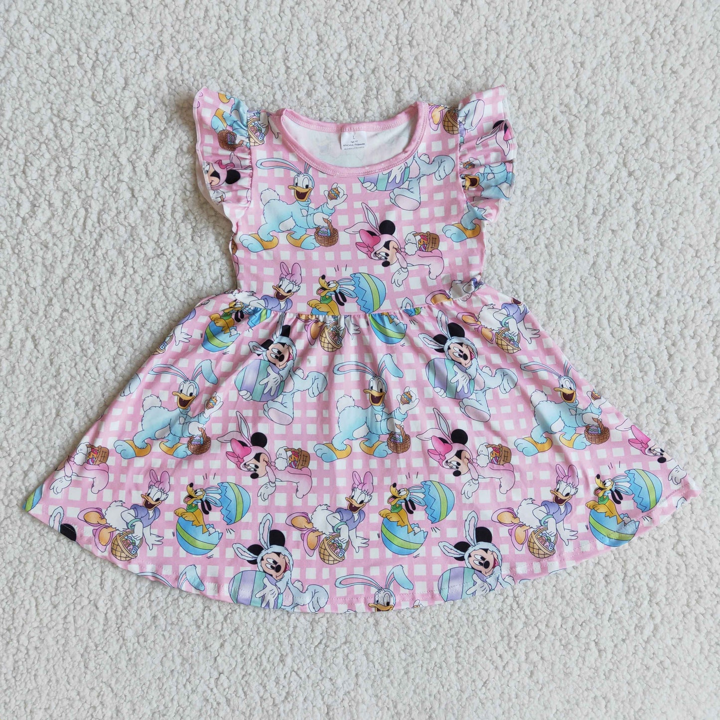 Mickey Flying Sleeves Pink Cartoon Skirt