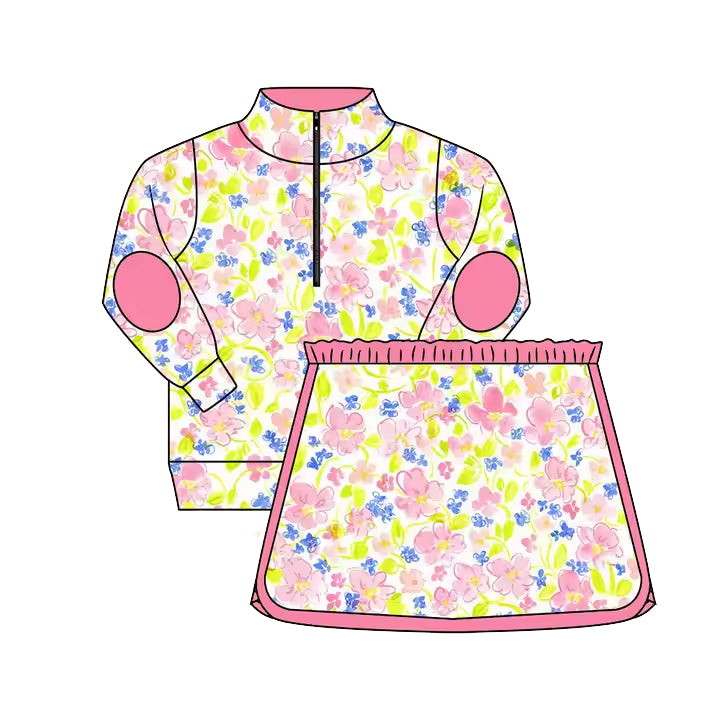 3.6GSD1018 pink skirt and pants suit