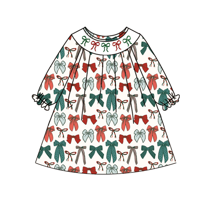 3.21GLD1028smock bow dress
