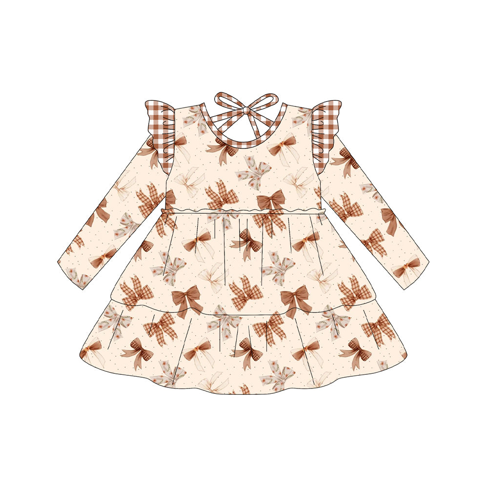 7.29GLD1210 Bowknot long-sleeved dress