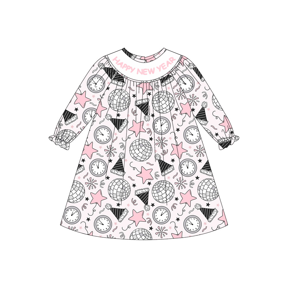 7.28GLD1231 Star New Year Long Sleeve Dress