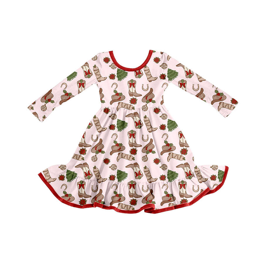 X820 GLD12754 Boots Tree Dress