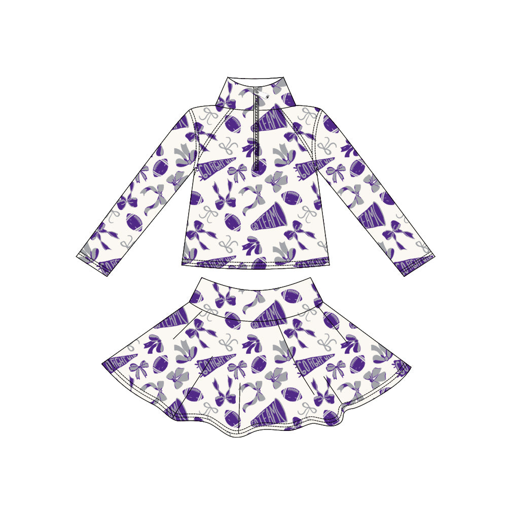 X910 GLD1287 Yoga Purple Rugby Bow Set