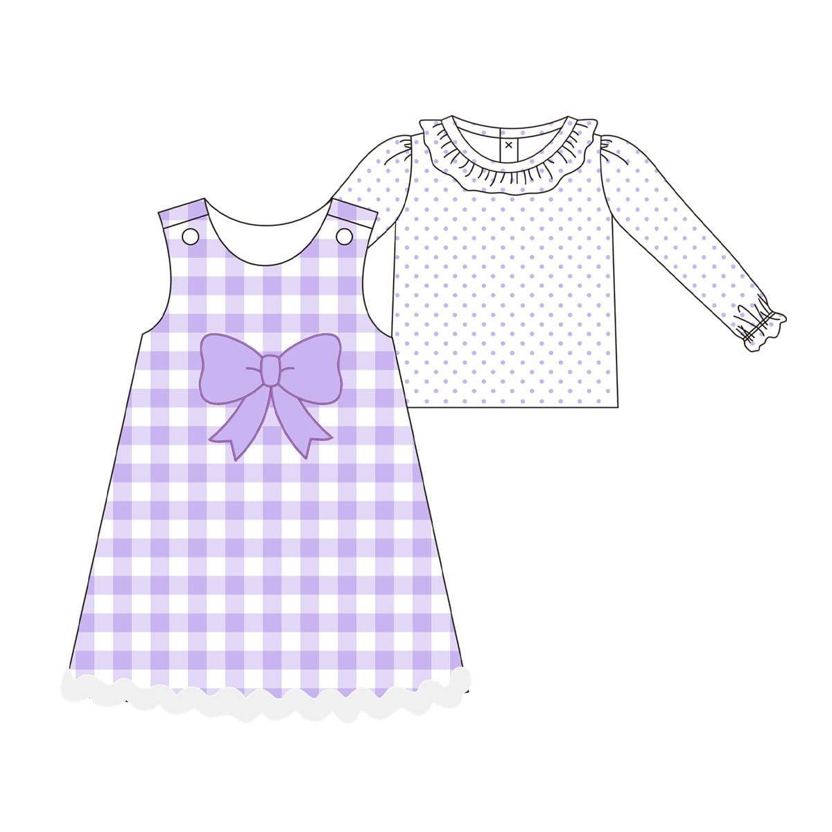 X929 BLD1358 Purple Plaid Set