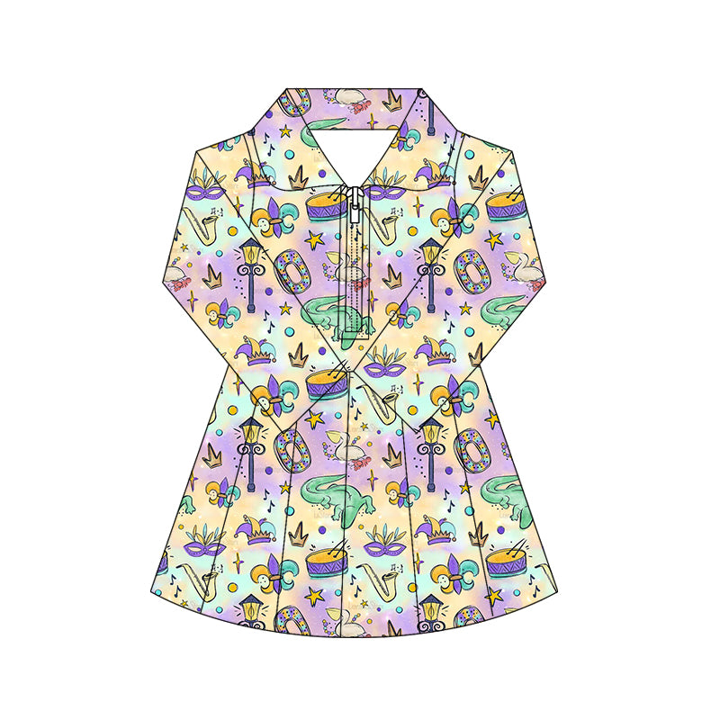 X10.21 GLD1411 Cartoon Zipper Yoga Dress