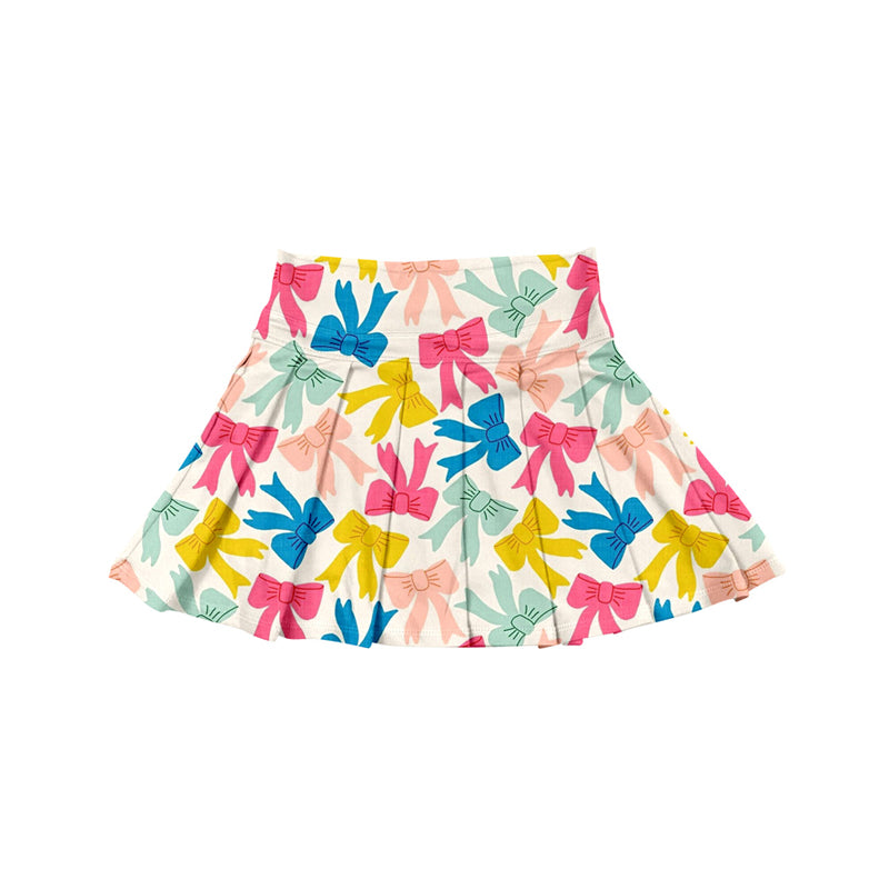6.20GLK0116 Colorful bow flower short yoga skirt