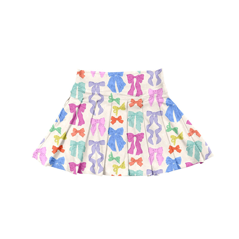 6.20GLK0118 Colorful bow elastic short yoga skirt