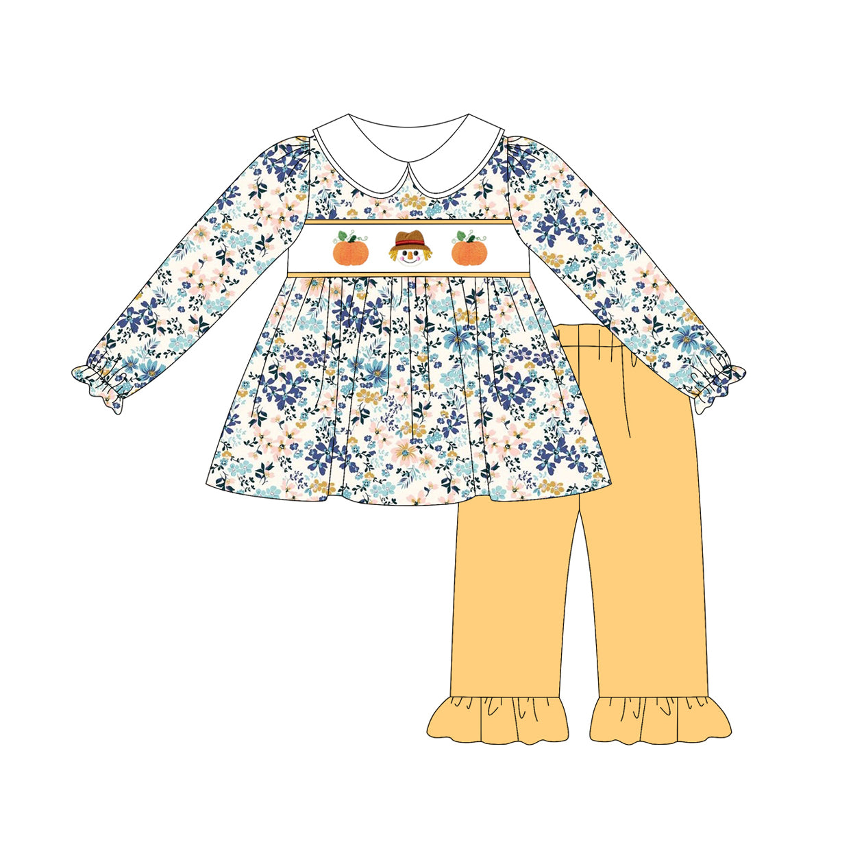 5.21GLP2387 Pumpkin Flower Girls Set