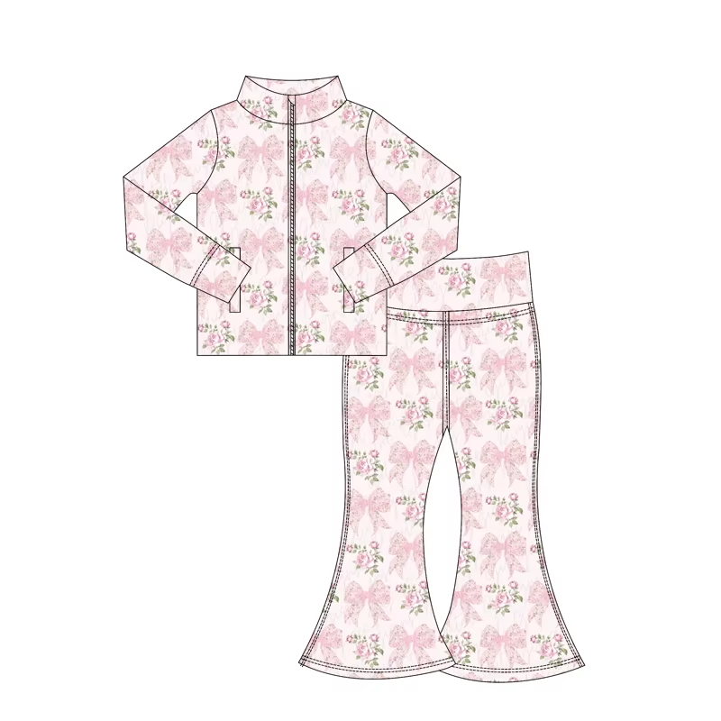 6.5GLP2429 Bow Pink Yoga Suit
