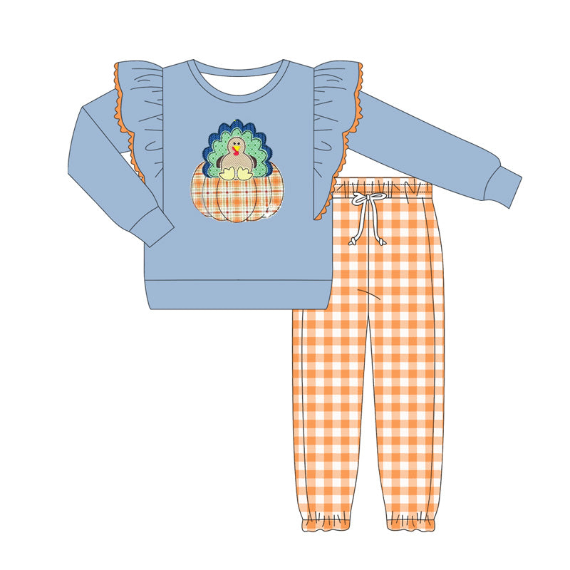 6.5GLP2444 Blue Thanksgiving Turkey Set
