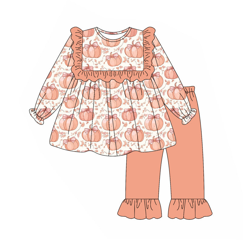 6.6GLP2452 Pumpkin Long Sleeve Doll Collar Suit