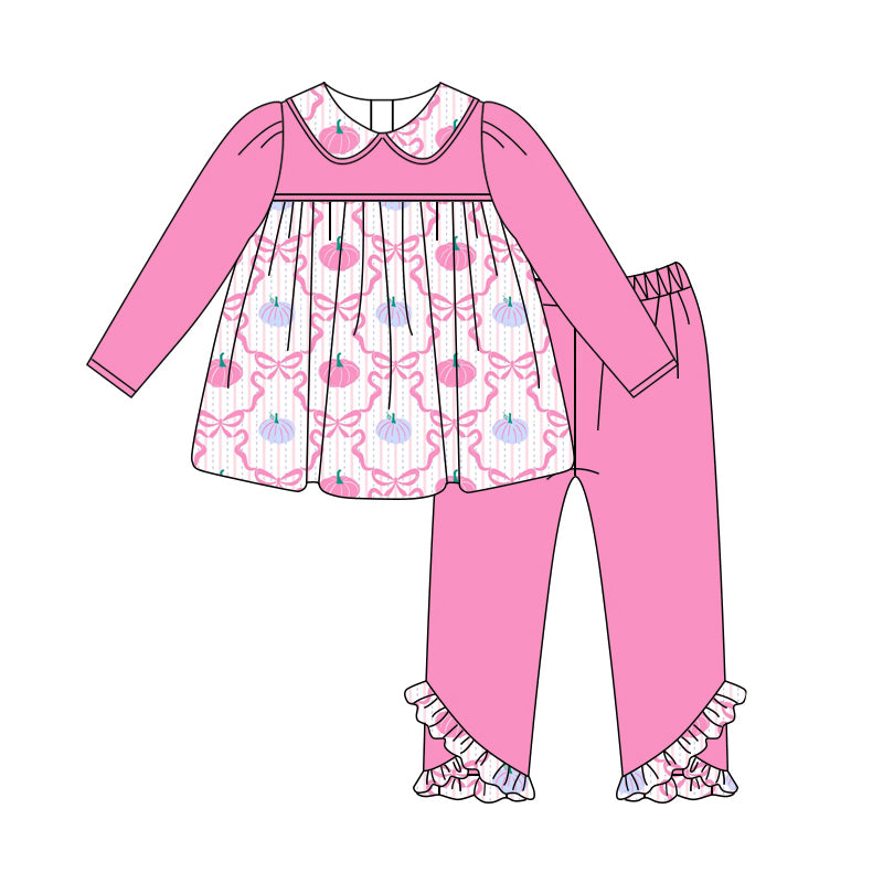 6.6GLP2453 Pink pumpkin long-sleeved doll collar suit
