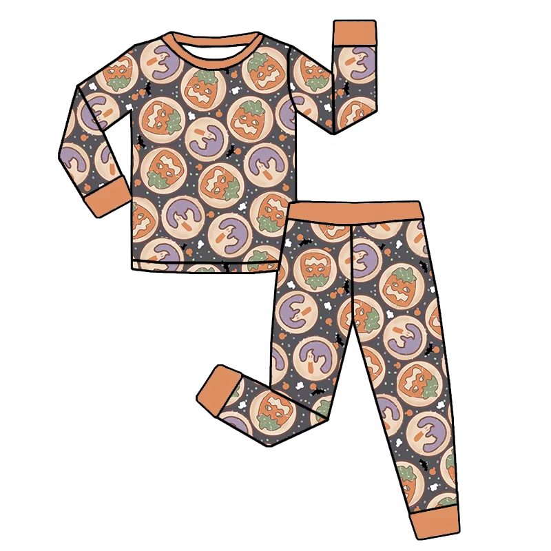 6.7GLP2460 Cartoon Colored Halloween Pajamas Set
