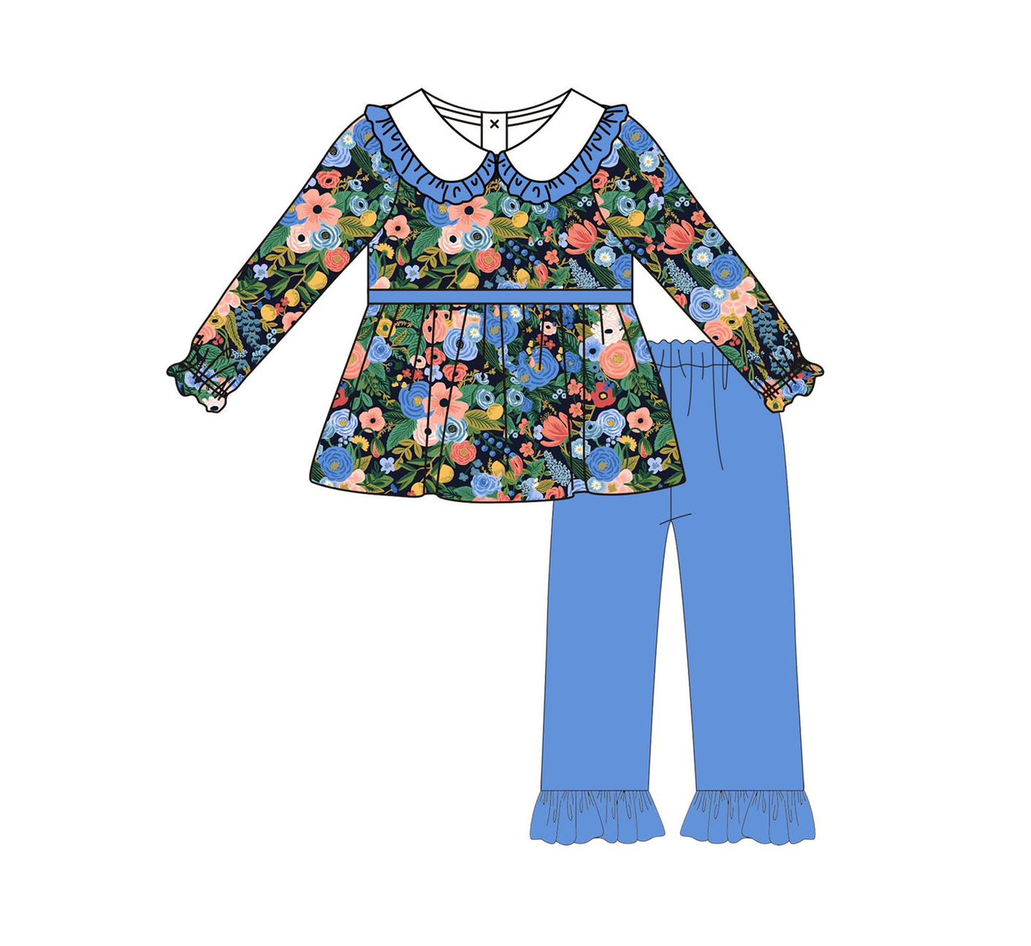 6.13GLP2481 Multicolor Flower Long Sleeve Suit