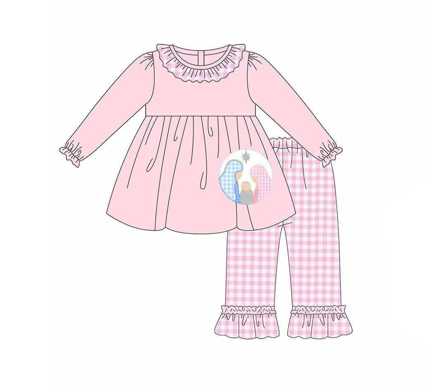 6.13GLP2487 Jesus Pink Long Sleeve Suit